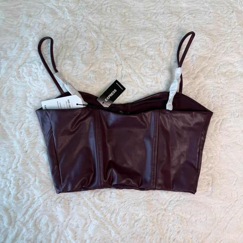 Express Women's Burgundy Corset - Picture 2 of 7